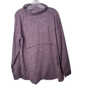 Duluth Trading Co Womens XL Heathered Plum Funnel Neck Pullover Sweatshirt